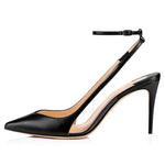 Load image into Gallery viewer, Pointed Toe Clear Ankle Strap Slingback Pumps
