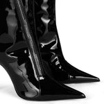 Load image into Gallery viewer, Patent Leather Zipper Over The Knee Stiletto Boots
