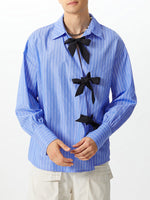 Load image into Gallery viewer, Mens Striped Bow Tie Long Sleeve Shirt SKUK80428
