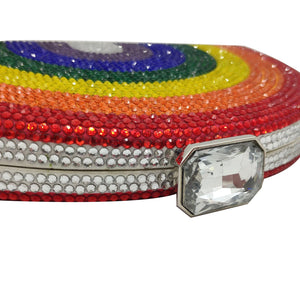 Rainbow Rhinestone Semi-circular Handbag