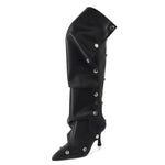 Load image into Gallery viewer, Pointed Toe Buckle Stiletto Removable Boots
