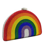 Load image into Gallery viewer, Rainbow Rhinestone Semi-circular Handbag
