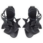 Load image into Gallery viewer, Flower Round Toe Ankle Strap Stiletto Sandals
