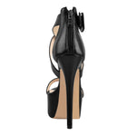 Load image into Gallery viewer, Round Toe Platform Buckle Ankle Strap Stiletto Sandals
