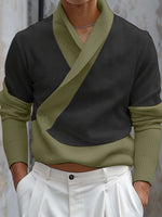 Load image into Gallery viewer, Mens Deconstructed Solid Color Long-Sleeve Shirt SKUK80506
