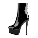 Load image into Gallery viewer, Platform Stiletto High Heel Patent leather Ankle Boots
