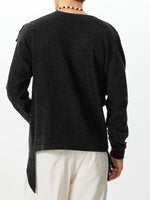 Load image into Gallery viewer, Mens Knitted Fringe Cowl Neck Long Sleeve Cardigan SKUK88160
