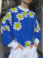 Load image into Gallery viewer, Mens Floral Print Pullover Long-Sleeve Sweatshirt SKUK79595
