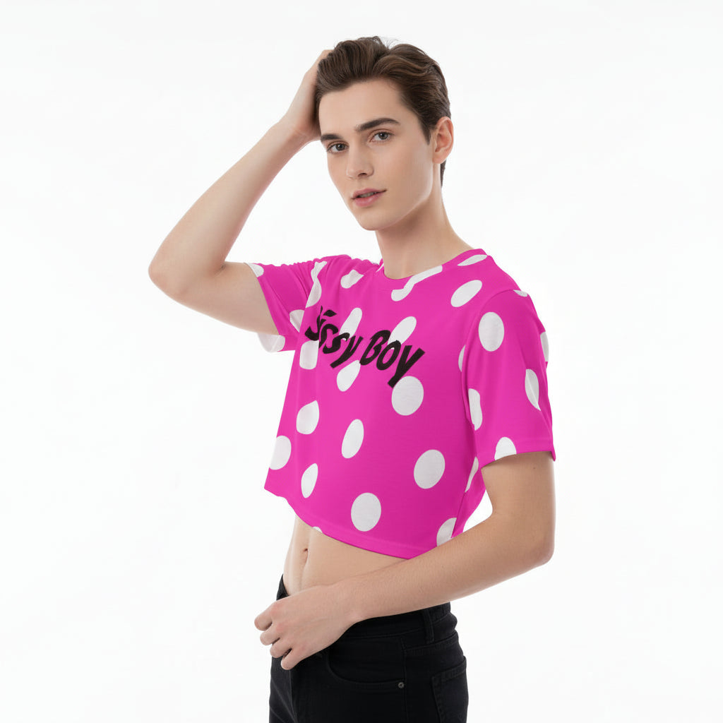 "Dare to Bare" Sissy Crop Top — Loose Fit Crew Neck Tee