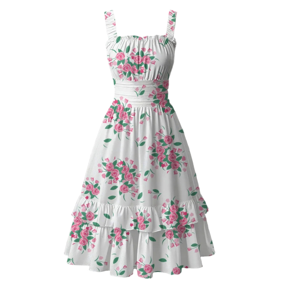 Ruffle Hem Crossdresser Dress – Feminine Silhouette in Floral