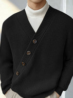 Load image into Gallery viewer, Mens Textured Asymmetrical V-Neck Long-Sleeve Sweater SKUK82215
