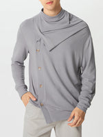 Load image into Gallery viewer, Mens Draped Collar Design Long-Sleeve Sweater SKUK77406
