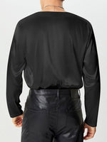 Load image into Gallery viewer, Mens Twist Design Satin Long Sleeve T-Shirt SKUK76330
