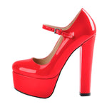 Load image into Gallery viewer, Mary Jane Round Toe Ankle Strap Platform Pumps
