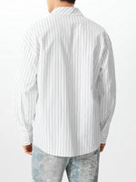 Load image into Gallery viewer, Mens Striped Bow Tie Long Sleeve Shirt SKUK80428
