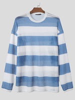 Load image into Gallery viewer, Mens Horizontal Stripe Long-Sleeve T-Shirt SKUK81732
