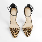 Load image into Gallery viewer, Pointy Open Toe Leopard Ankle Sandals
