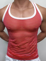 Load image into Gallery viewer, Mens Sheer Stripe Sleeveless Tank SKUK77305
