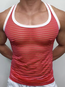 Mens Sheer Stripe Sleeveless Tank SKUK77305