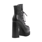 Load image into Gallery viewer, Double Platform Side Zipper Lace-up Ankle Boots
