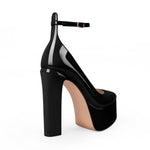 Load image into Gallery viewer, Platform Chunky Heel Ankle Strap Pink Pumps
