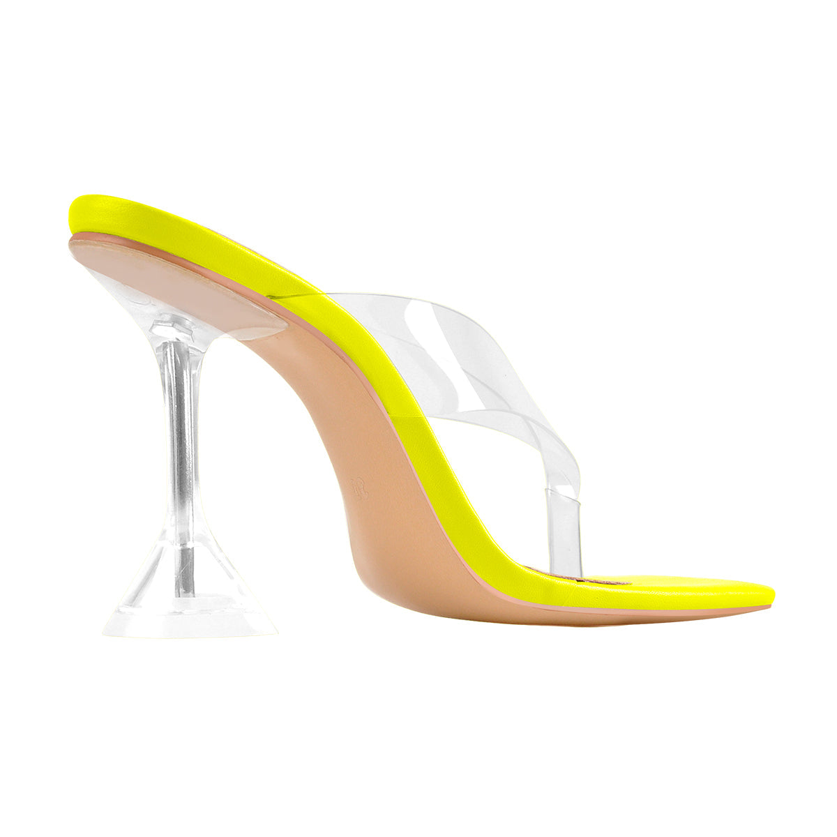 Square Toe Transparent Tapered High Heel Sandals