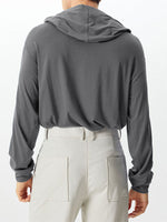 Load image into Gallery viewer, Mens Ruched Knit Long-Sleeve Hooded T-Shirt SKUK79199
