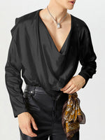 Load image into Gallery viewer, Mens Twist Design Satin Long Sleeve T-Shirt SKUK76330
