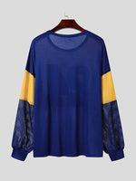 Load image into Gallery viewer, Mens Number Print Hollow Out Long-Sleeve T-Shirt SKUK77243
