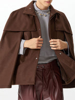 Load image into Gallery viewer, Mens Ruffle Long-Sleeve High-Neck Cloak SKUK79554
