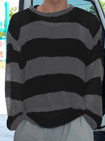 Load image into Gallery viewer, Mens Horizontal Stripe Long-Sleeve T-Shirt SKUK81732
