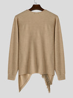 Load image into Gallery viewer, Mens Knitted Fringe Cowl Neck Long Sleeve Cardigan SKUK88160
