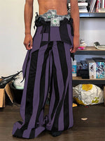 Load image into Gallery viewer, Mens Striped Contrast Color Patchwork Pant SKUK81452
