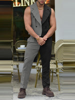 Load image into Gallery viewer, Mens Contrast Color Patchwork Casual Two-Piece Outfit SKUK82208
