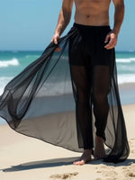 Load image into Gallery viewer, Mens Fake Two-Piece Sheer Chiffon Pant SKUK83785
