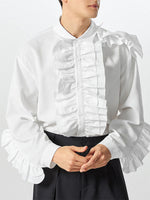 Load image into Gallery viewer, Mens French Ruffle Design Long-Sleeve Shirt SKUK79596
