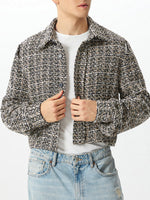 Load image into Gallery viewer, Mens Plaid Hollow Out Shoulder Long-Sleeve Shirt SKUK81205
