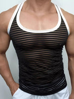 Load image into Gallery viewer, Mens Sheer Stripe Sleeveless Tank SKUK77305
