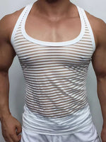 Load image into Gallery viewer, Mens Sheer Stripe Sleeveless Tank SKUK77305
