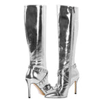 Load image into Gallery viewer, Straps Knee High Metallic Color Boots
