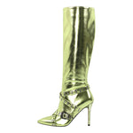 Load image into Gallery viewer, Straps Knee High Metallic Color Boots
