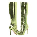 Load image into Gallery viewer, Straps Knee High Metallic Color Boots
