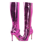 Load image into Gallery viewer, Straps Knee High Metallic Color Boots
