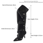 Load image into Gallery viewer, Pointed Toe Buckle Stiletto Removable Boots
