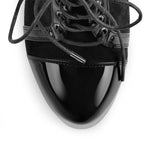 Load image into Gallery viewer, Round Toe Split Joint Platform Lace Up Ankle Boots
