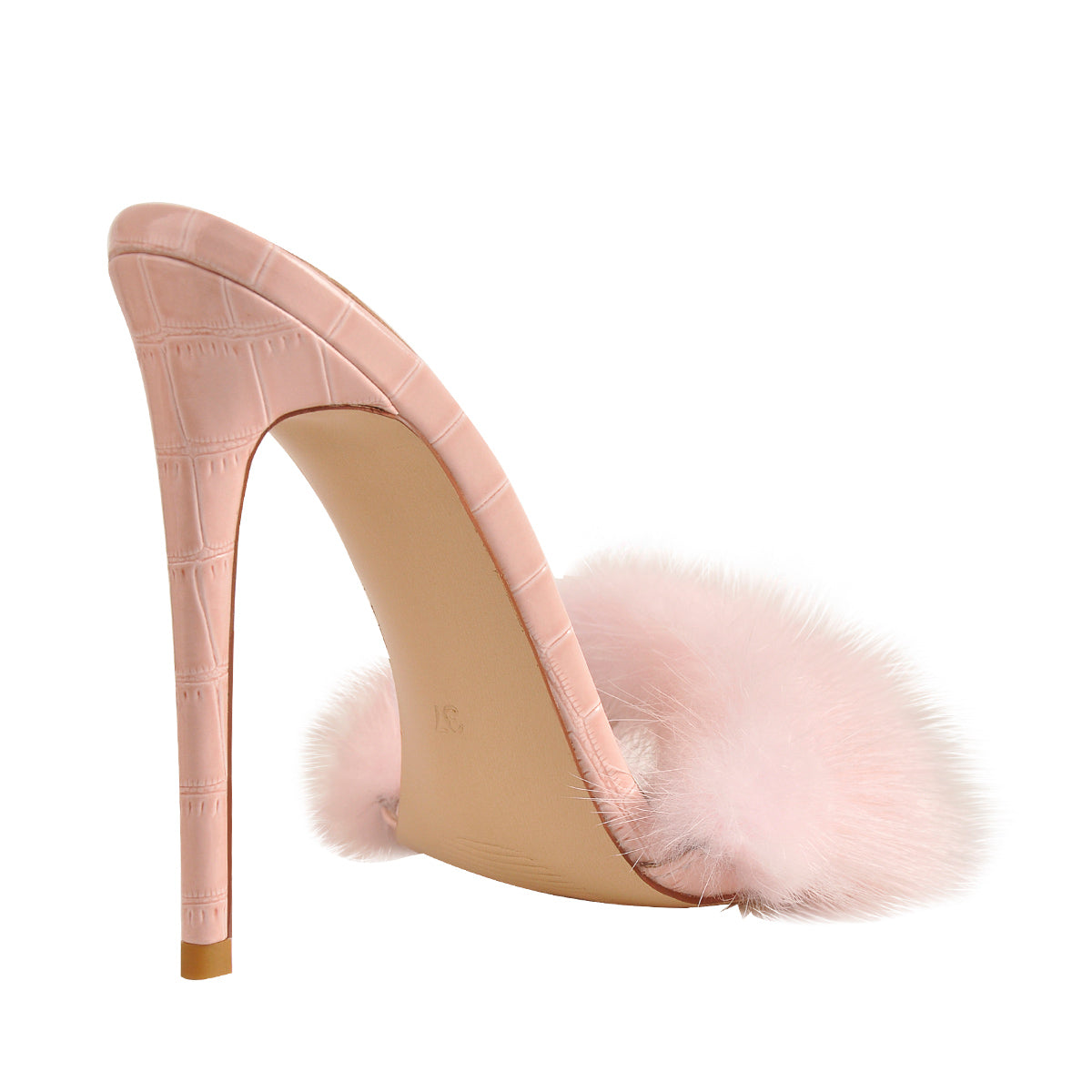 Pink Feather Open Toe High Heel Stilettos Sandals