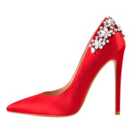 Load image into Gallery viewer, Pointed Toe Rhinestone Stiletto Pumps
