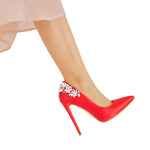 Load image into Gallery viewer, Pointed Toe Rhinestone Stiletto Pumps
