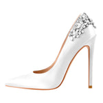 Load image into Gallery viewer, Pointed Toe Rhinestone Stiletto Pumps
