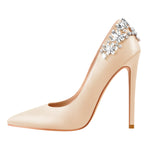 Load image into Gallery viewer, Pointed Toe Rhinestone Stiletto Pumps
